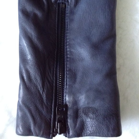 Massimo Dutti blue leather jacket - Picture 12 of 15